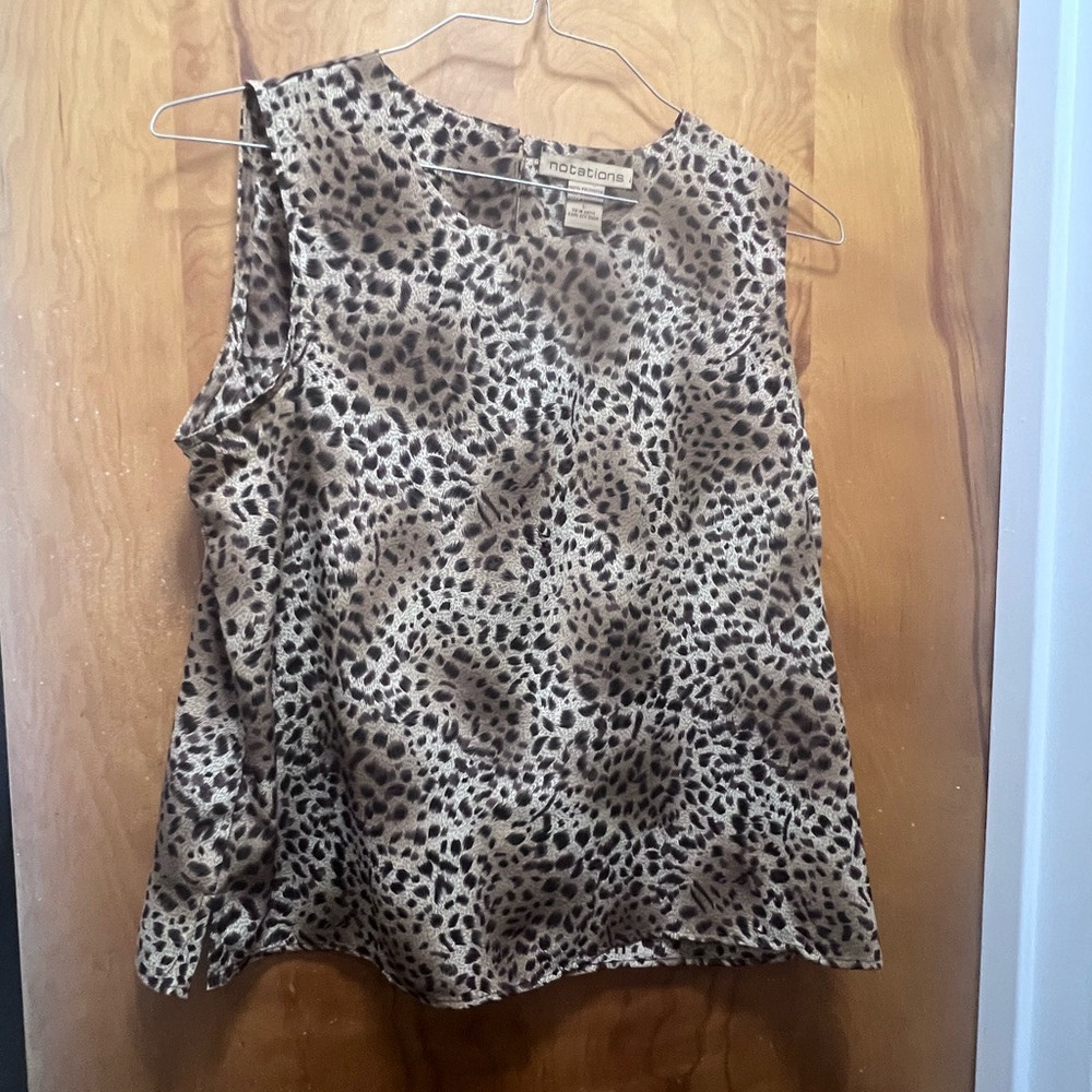 Notations Leopard Print Sleeveless Top